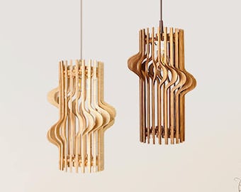 Lampada Art deco, Lampada Wood, Paralume Wood, Lampada a sospensione, Lampada a sospensione, Lampada da soffitto, Lampada scandinava, Lampada geometrica, Lampada moderna Vite
