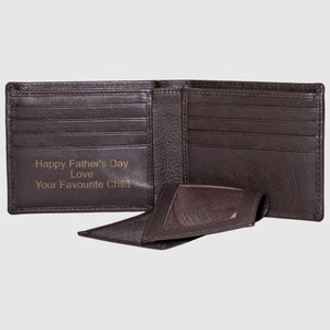 Monogrammed and Laser Engraved Men's Leather Wallet