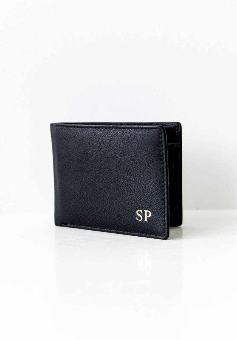 Mens Monogrammed Leather Wallet image 2