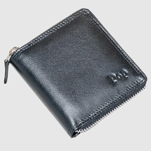 Monedero monograma de cuero para hombre