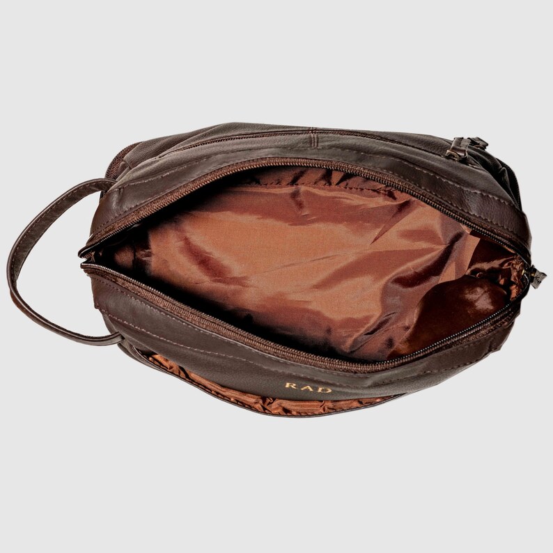 Monogrammed Leather Toiletries Bag | Etsy