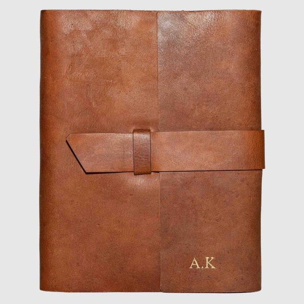 A5 Monogram leather journal