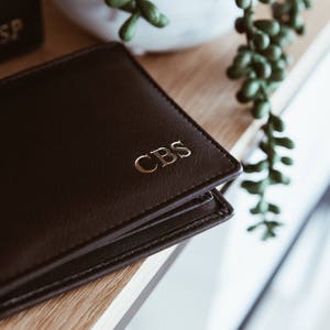 Mens Monogrammed Leather Wallet image 1