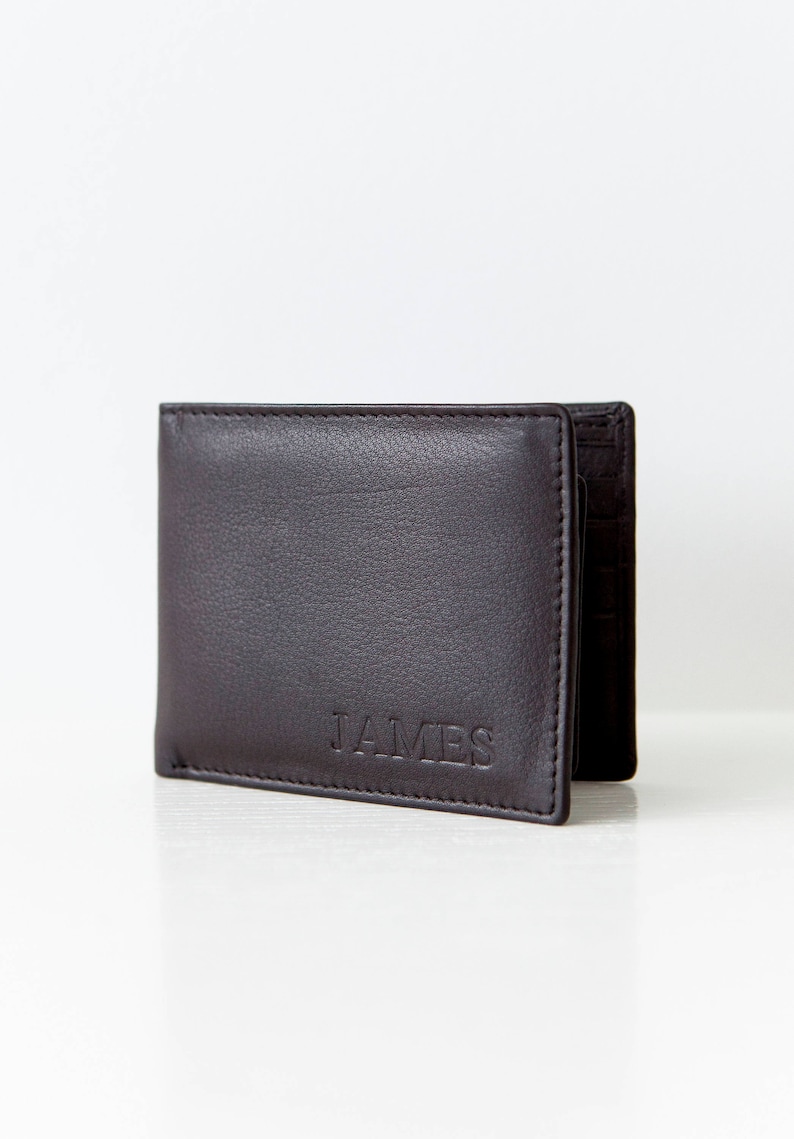 Mens Monogrammed Leather Wallet image 3