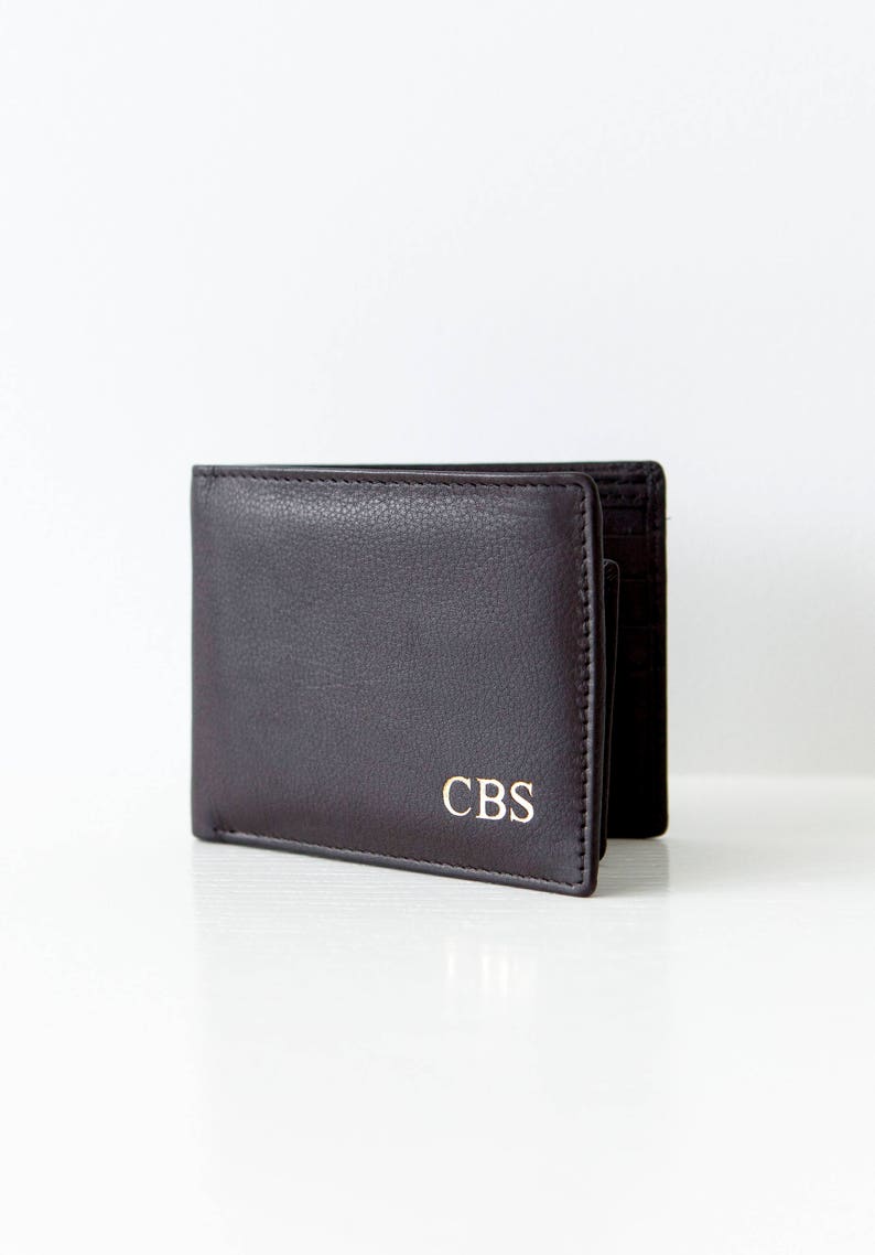 Mens Monogrammed Leather Wallet image 4