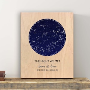 Sternbild Karte auf Holz Jubiläumsgeschenk für Ihn Von BnR, Jubiläumsgeschenk für Ehemann Geschenk Paare Geschenke Personalisiertes Holzgeschenk für Papa