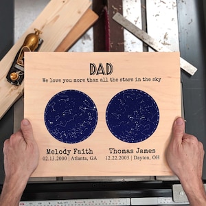 Personalised wooden Star Fathers Day Gift Present Hand Painted My dad my star