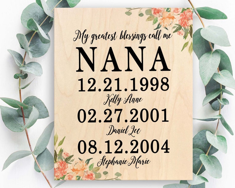 Personalized Nana Gift Wood Plaque Mother Day Gift for Grandma Etsy