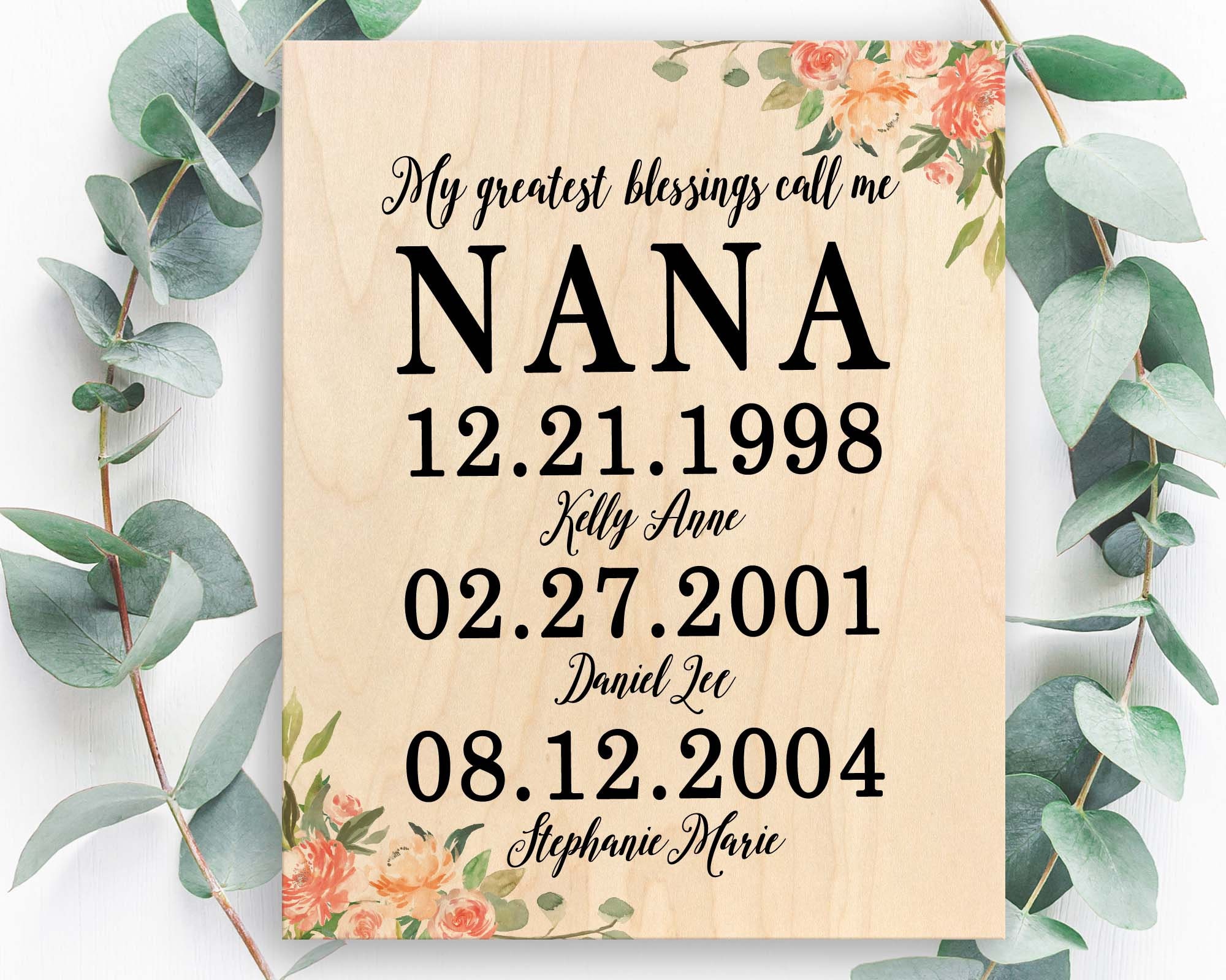 Mum Nana Children Sign Keepsake Plaque Gift Christmas Birthday Personalised P22 Mum Nana Children Sign Keepsake Plaque Gift Christmas Birthday Personalised P22