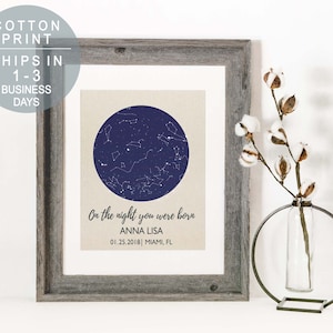 Benutzerdefinierte Sternenkarte Taufgeschenke für Jungen Patengeschenk Junge-Babyparty-Konstellationskarte Taufgeschenk für Patensohn Coole Geschenkidee für Ihn