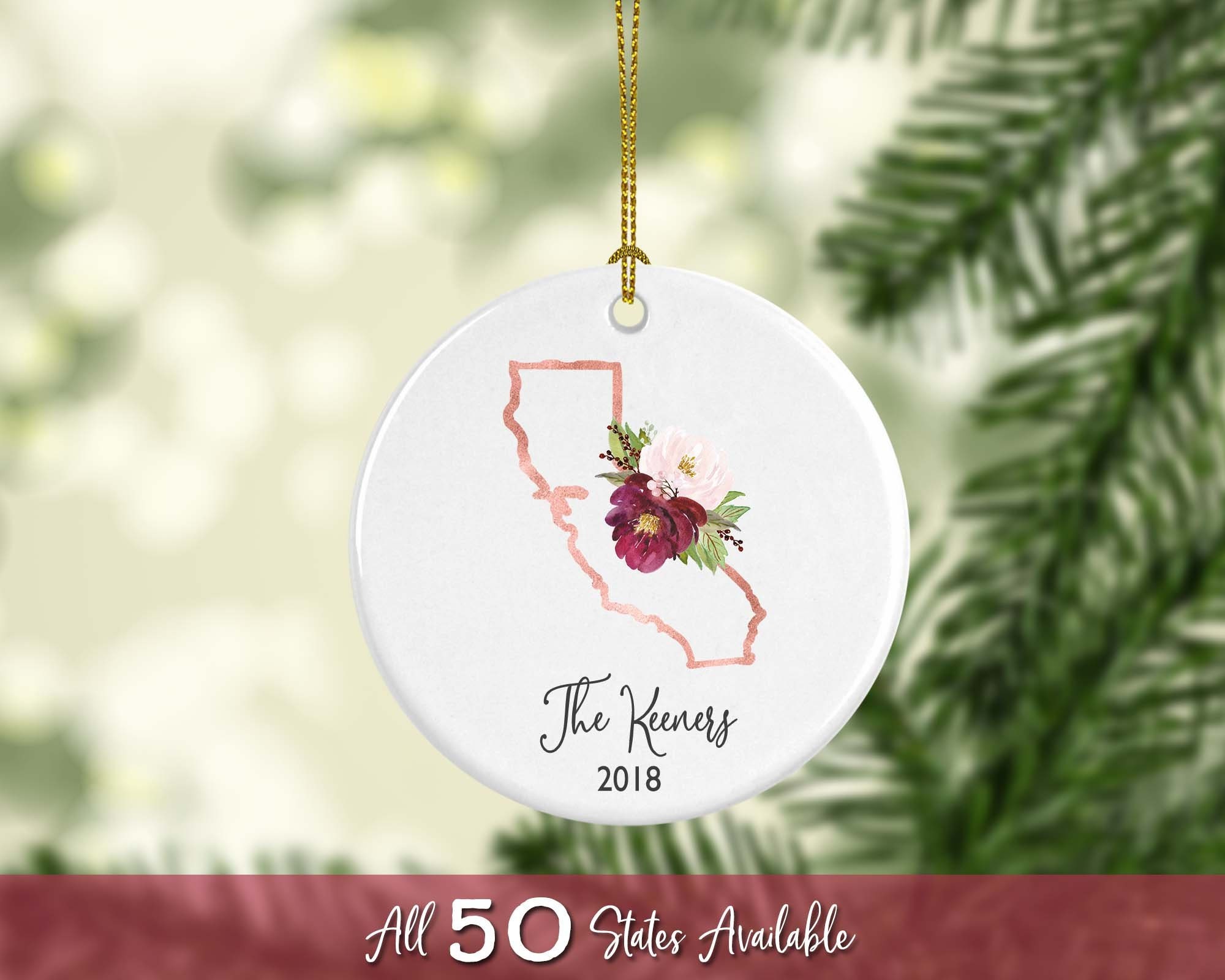 Discover California Ornament State Ornament Personalized California Christmas Ornament