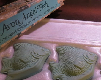 Jabones antiguos de hostess Avon Angel Fish, NIB NOS, circa 1970