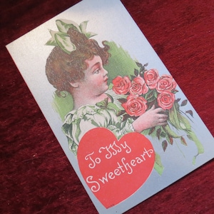 Antique Valentine Postcard circa 1910 Written On But Not Mailed