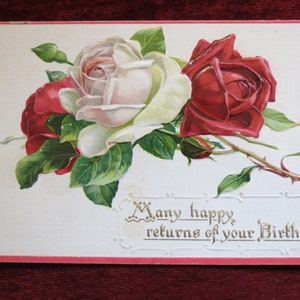 Antique Birthday Postcard circa 1910 Pencil Writing No Postmark