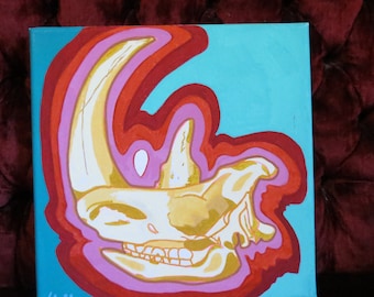 Original Art titled 'Big Toothy Grin' by Spokane, WA artist Vincent Stevens - 10" x 10" 2023 Unframed