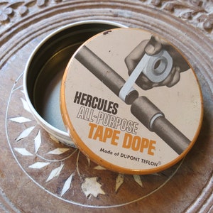 Vintage Hercules All-Purpose Tape Dope Tin - Empty - circa 1950s