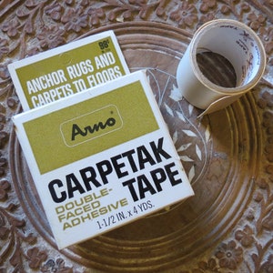 Vintage Carpetak Tape Double-Faced Adhesive Box w Product circa 1960s by Arno