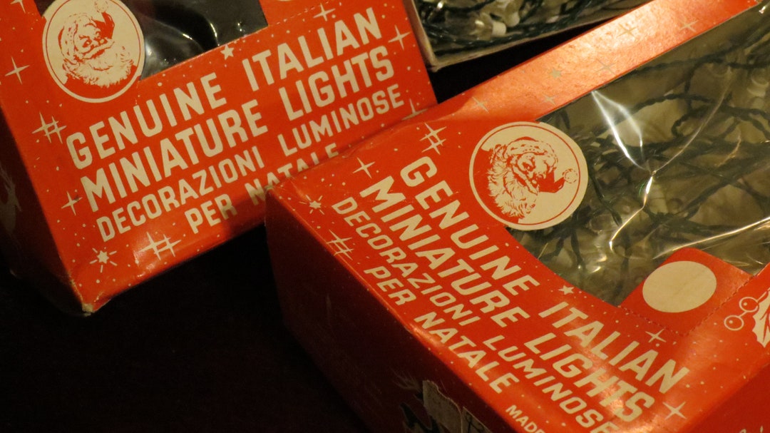 Vintage Set of Three 3 Working Italian Miniature Christmas Lights Circa