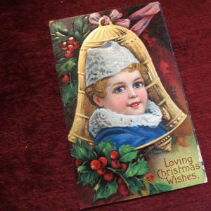 Antique Christmas Postcard circa 1910 Pencil Written No Postmark