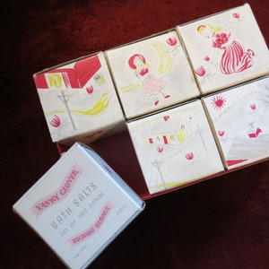 Vintage Set of Six (6) Yanky Clover Bath Salts circa 1950s - Four Unopened and Unused!