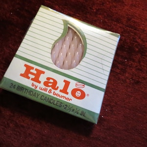 Vintage NOS Unopened Halo Birthday Candles - 24 Pink Twist Swirl circa late 1960s
