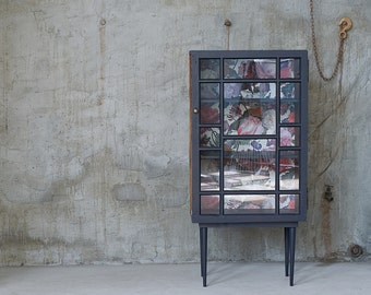 Old wood Charming Sideboard "Lady on high heels", wood with story, sustainable design, handcrafted china cabinet, upcycling, industrial