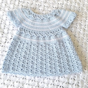 Handmade Summer Baby Dress in Organic Cotton, Crochet Baby Girl Outfit 0-36 months, Baby Gift, Custom Color Dress