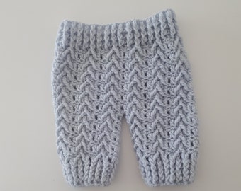 babybroekje, in merino, vanaf maat geboorte tot 2 jaar, kleur naar keuze, handgemaakt haakwerk op bestelling