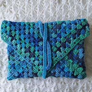 Handmade Crochet Book Sleeve – Cotton Granny Square Book Cover – Unique Reading Lover Gift