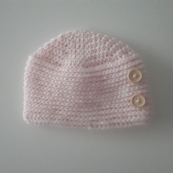 Toque bébé et enfant, de la taille naissance à 10 ans, couleur et boutons au choix, fait main sur commande