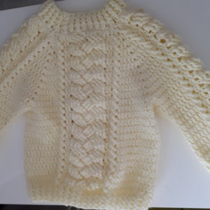 baby and child twisted sweater, in merino, all sizes from birth to 6 years old, color of your choice, handmade to order