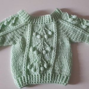 Baby and child cherry sweater, in merino, all sizes from birth to 6 years old, color of your choice, handmade to order image 5