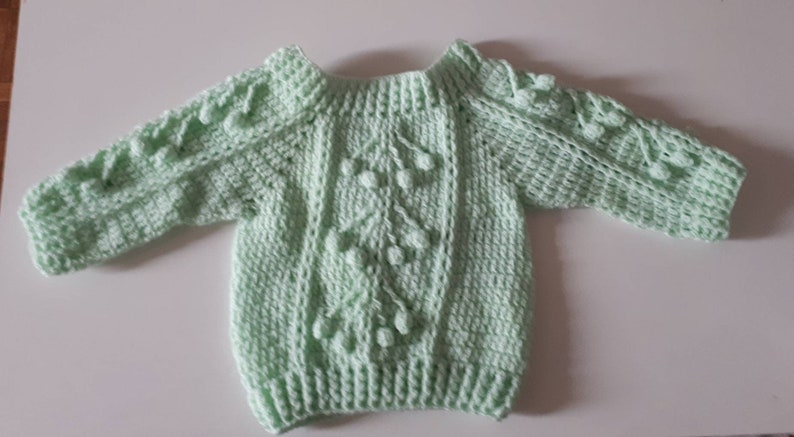 Baby and child cherry sweater, in merino, all sizes from birth to 6 years old, color of your choice, handmade to order image 5