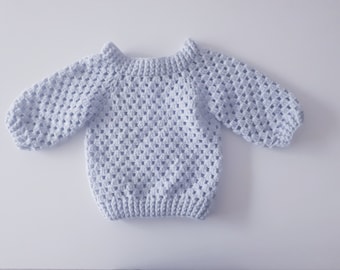 granny sweater for children, in merino, all sizes from size 2 to 6 years old, color of your choice, handmade crochet to order