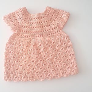 Handmade cotton baby dress, crochet baby girl outfit, newborn gift, summer clothing 0 to 36 months