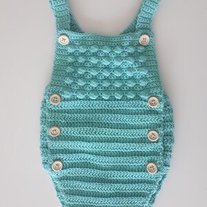 Body bébé en coton, barboteuse au crochet bébé avec boutons en bois, 0 à 12 mois, cadeau de naissance original
