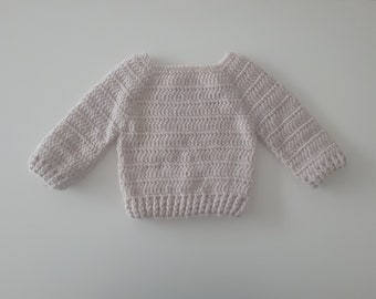 Baby and child sweater, from birth size to 6 years, color of your choice, handmade to order