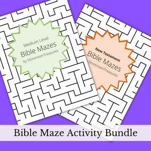 Druckbare Bibel Labyrinthe Puzzle Buch Bundle für Kinder