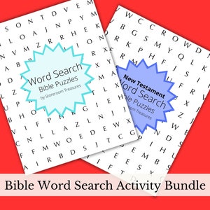 Printable Bible Word Search Kids Activity Book Bundle