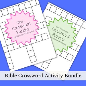 Druckbare Bibel Kreuzworträtsel Kinder Aktivität Buch Bundle