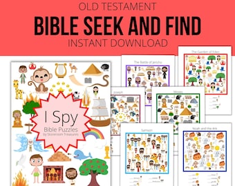 Printable Seek and Find - I Spy Puzzles - Bible Activity Book - Old Testament