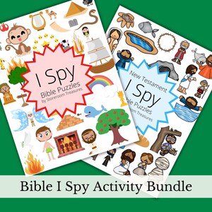 K&ouml;nnte beinhalten: Zwei druckbare &bdquo;Ich sehe, ich sehe&ldquo;-Aktivit&auml;tsbl&auml;tter zum Thema Bibel. Das erste Blatt ist f&uuml;r das Alte Testament und zeigt einen rosa Stern mit dem Text &bdquo;I Spy Bible Puzzles by Storeroom Treasures&ldquo;. Das zweite Blatt ist f&uuml;r das Neue Testament und zeigt einen blauen Stern mit dem Text &bdquo;New Testament I Spy Bible Puzzles by Storeroom Treasures&ldquo;.