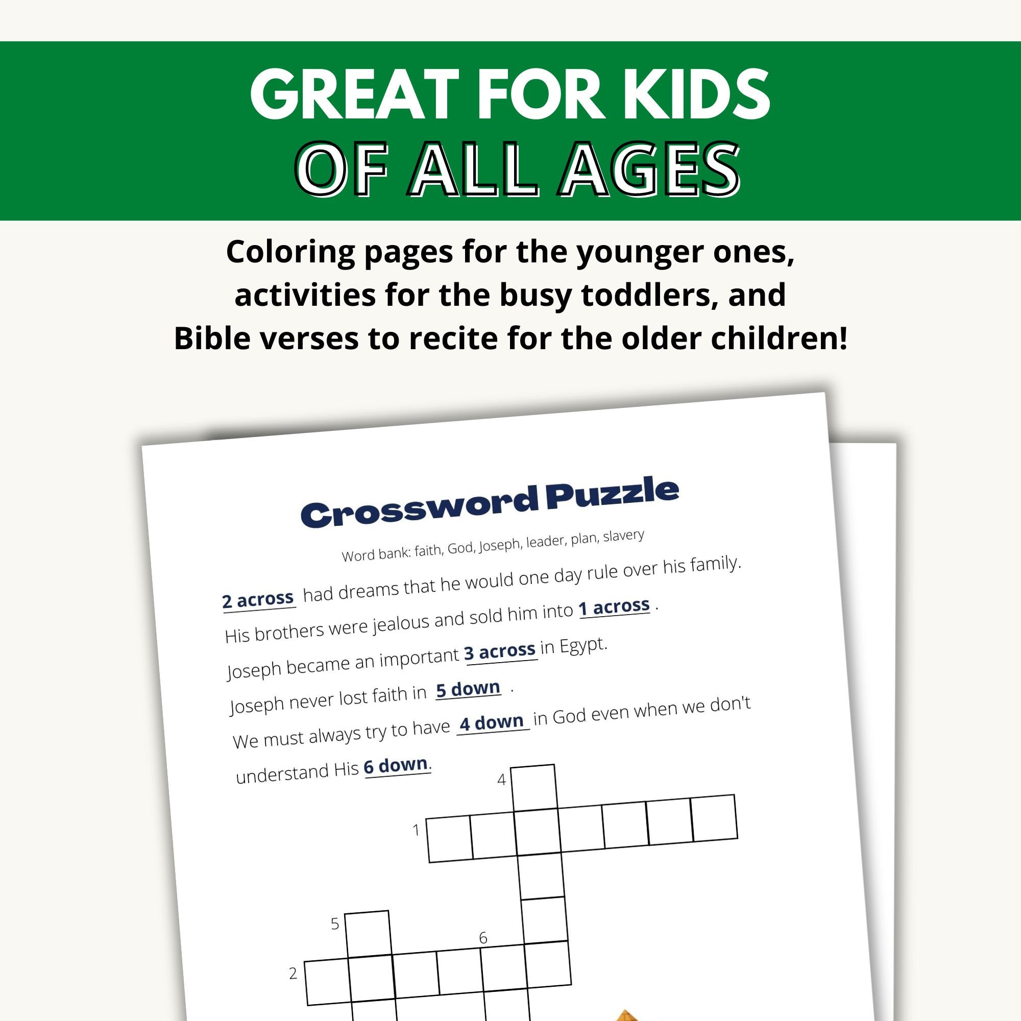 Printable Bible Coloring & Activity Book - All About Joseph - Etsy
