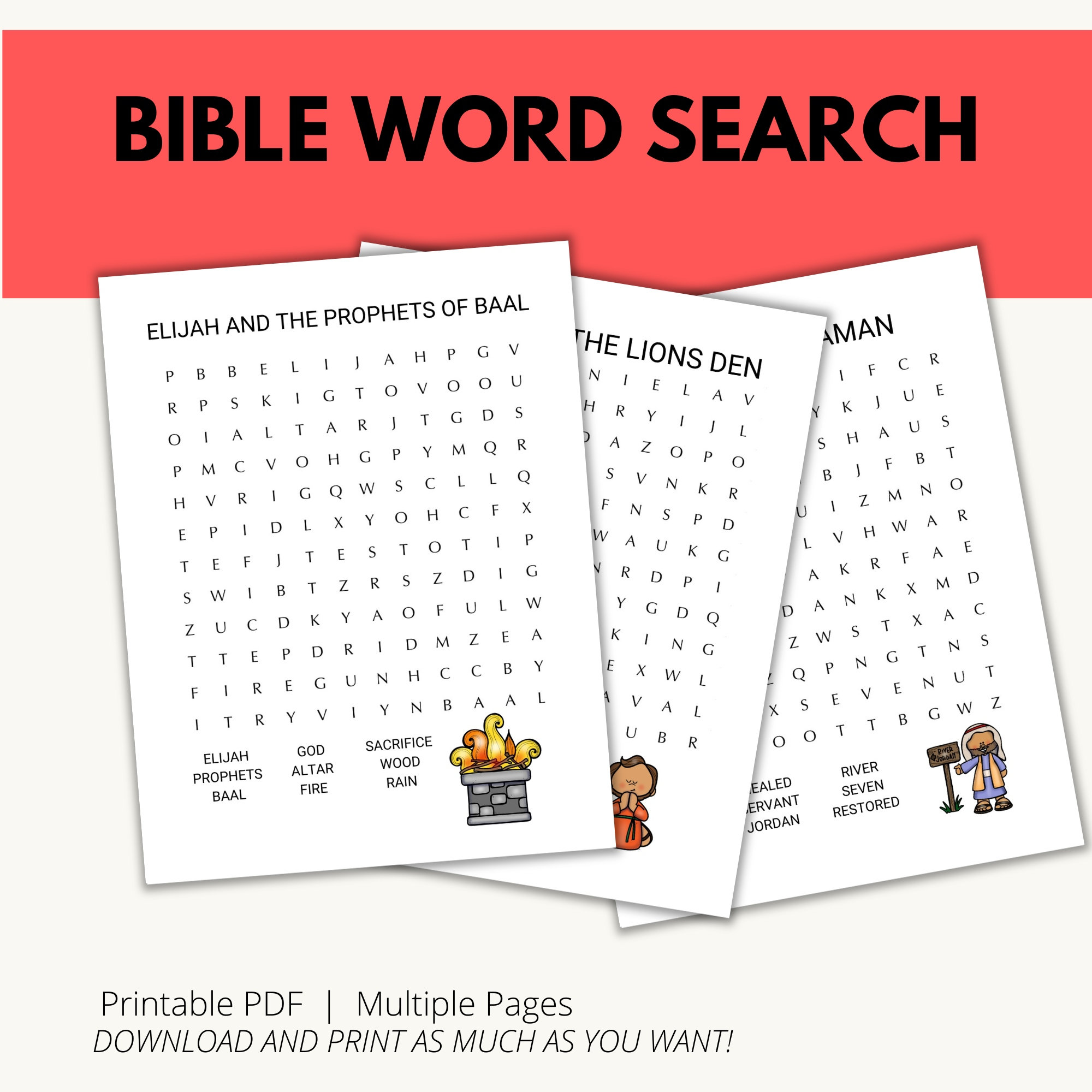 Printable Bible Word Search Puzzle Book: Old Testament - Etsy