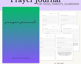 Prayer Journal for Teens, Parents, Guardians - Green