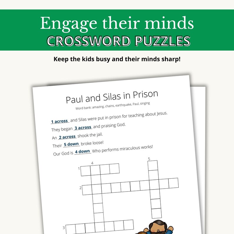 Printable Crossword Puzzle Activity Book - New Testament - Etsy