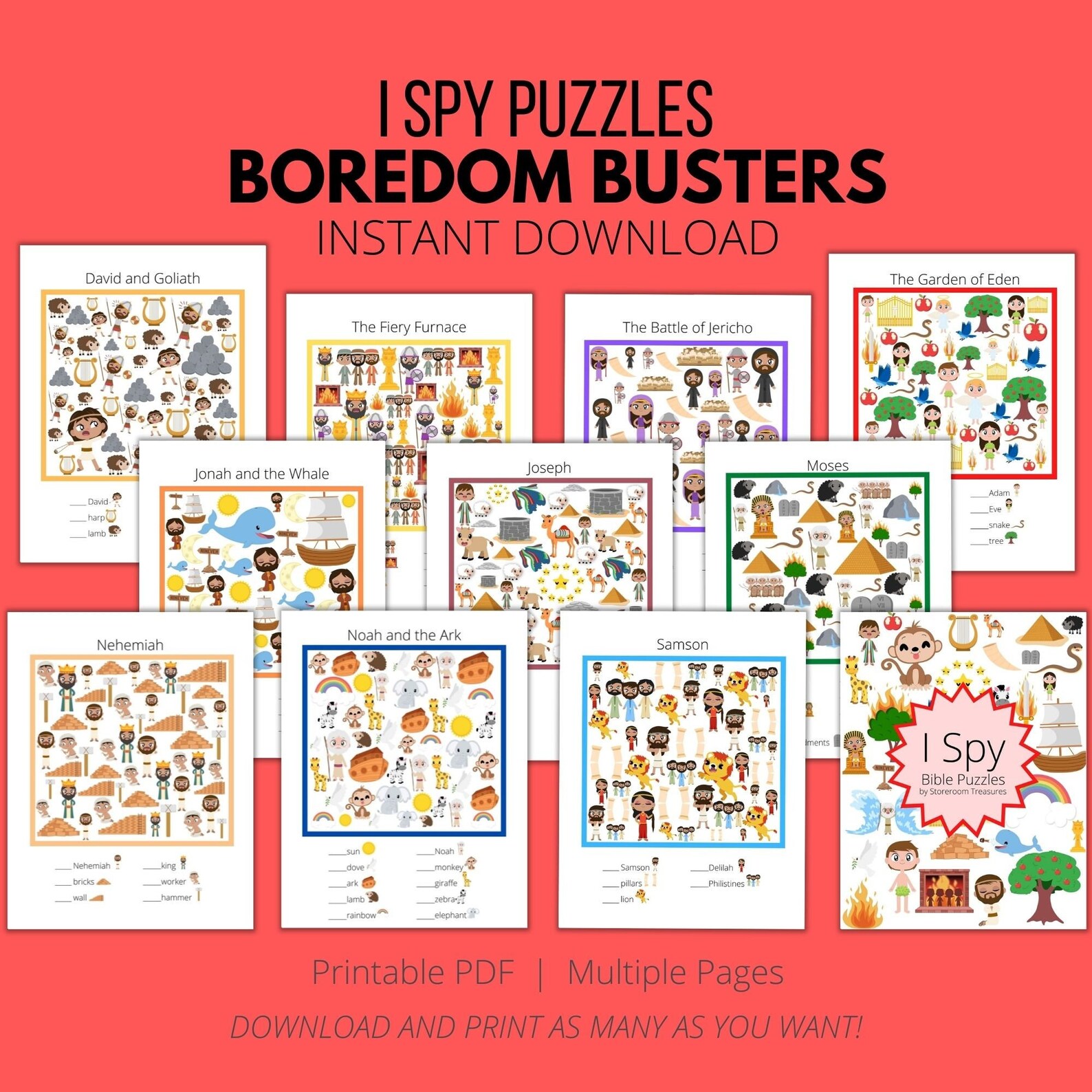 I Spy Bible Puzzles Printable - Etsy