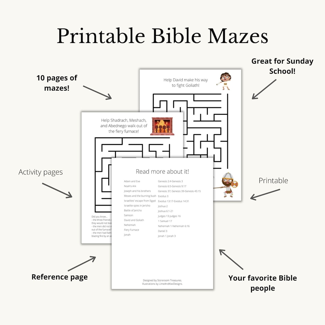 Printable Easy Bible Maze Puzzle Book: Old Testament - Etsy
