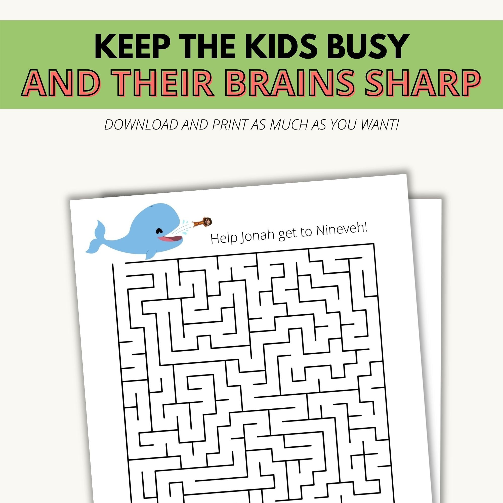 Printable Maze Bible Puzzle Book: Old Testament - Etsy