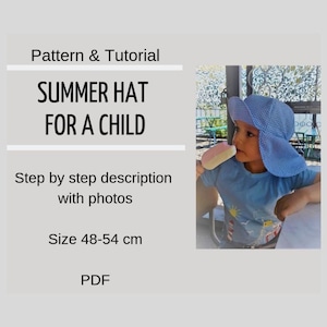 Summer Hat Pattern Sun Hat Sewing Pattern PDF Digital Instant Download Infant Sun Hat Toddler Sun Backet Tutorial Easy Baby hat Kid Child